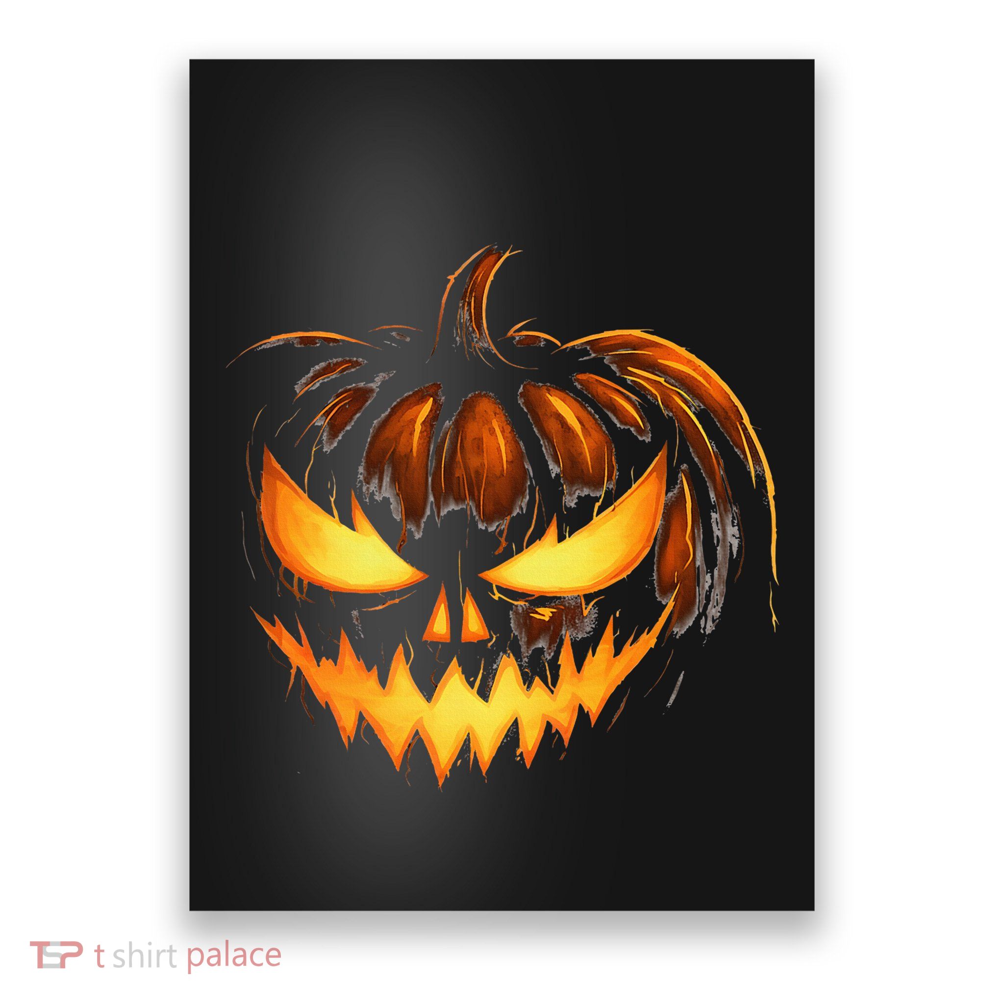 Scary Carved Pumpkin Face Jack O Lantern Halloween Costume Poster
