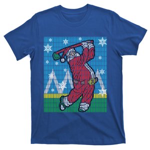 Santa Claus Playing Golf Funny Golfer Ugly Christmas Sweater Gift T-Shirt