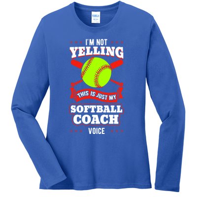 Softball Coach Pitcher Trainer Bat Ball Baseball Lover Gift Ladies Long Sleeve Shirt