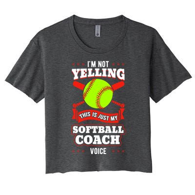 Softball Coach Pitcher Trainer Bat Ball Baseball Lover Gift Women's Crop Top Tee