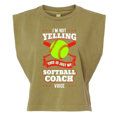 Softball Coach Pitcher Trainer Bat Ball Baseball Lover Gift Garment-Dyed Women's Muscle Tee