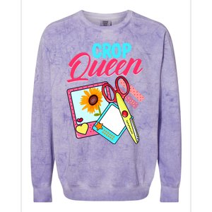 Scrapbook Crop Queen Retreat Hand Crafting Scrapbooking Cool Gift Colorblast Crewneck Sweatshirt