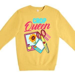 Scrapbook Crop Queen Retreat Hand Crafting Scrapbooking Cool Gift Premium Crewneck Sweatshirt