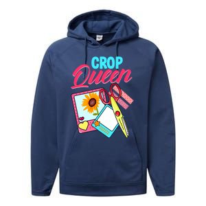 Scrapbook Crop Queen Retreat Hand Crafting Scrapbooking Cool Gift Performance Fleece Hoodie