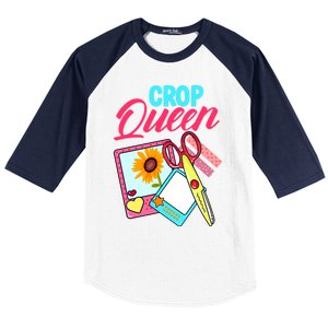 Scrapbook Crop Queen Retreat Hand Crafting Scrapbooking Cool Gift Baseball Sleeve Shirt