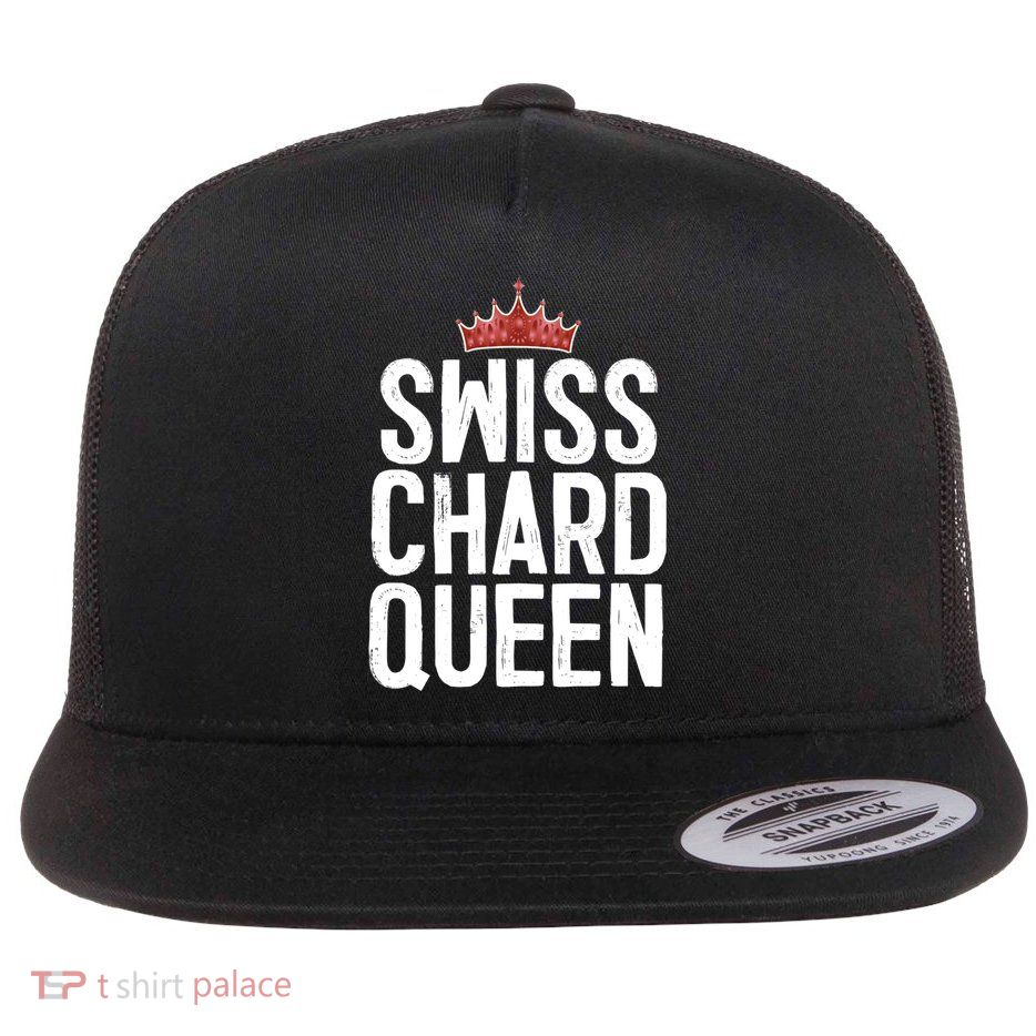 Swiss Chard Queen Vegan Vegetable Lover Gift Great Gift Flat Bill Trucker Hat
