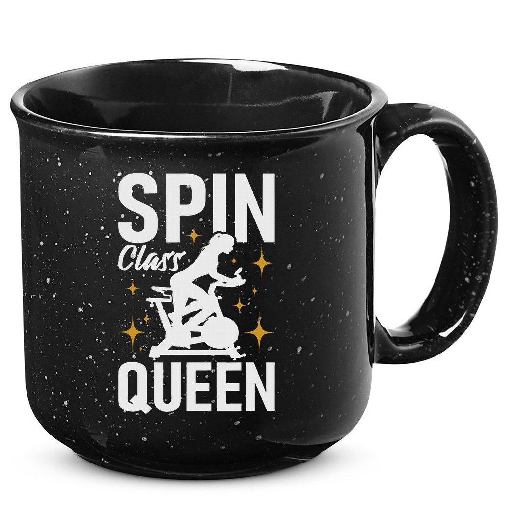 Spin Class Queen Cyclist Lover Indoor Spinning Gym Fitness 15oz Campfire Ceramic Mug