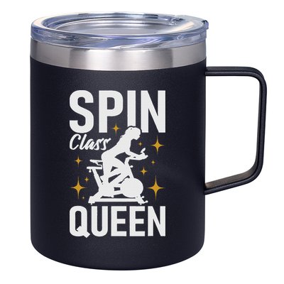 Spin Class Queen Cyclist Lover Indoor Spinning Gym Fitness 12oz Stainless Steel Coffee Mug