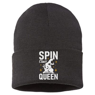 Spin Class Queen Cyclist Lover Indoor Spinning Gym Fitness Sustainable Knit Beanie