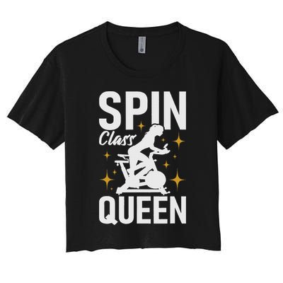 Spin Class Queen Cyclist Lover Indoor Spinning Gym Fitness Crop Top