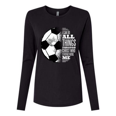 Soccer Christ Quote Womens Cotton Relaxed Long Sleeve T-Shirt