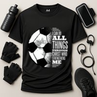 Soccer Christ Quote Cooling Performance Crew T-Shirt