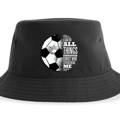 Soccer Christ Quote Sustainable Bucket Hat
