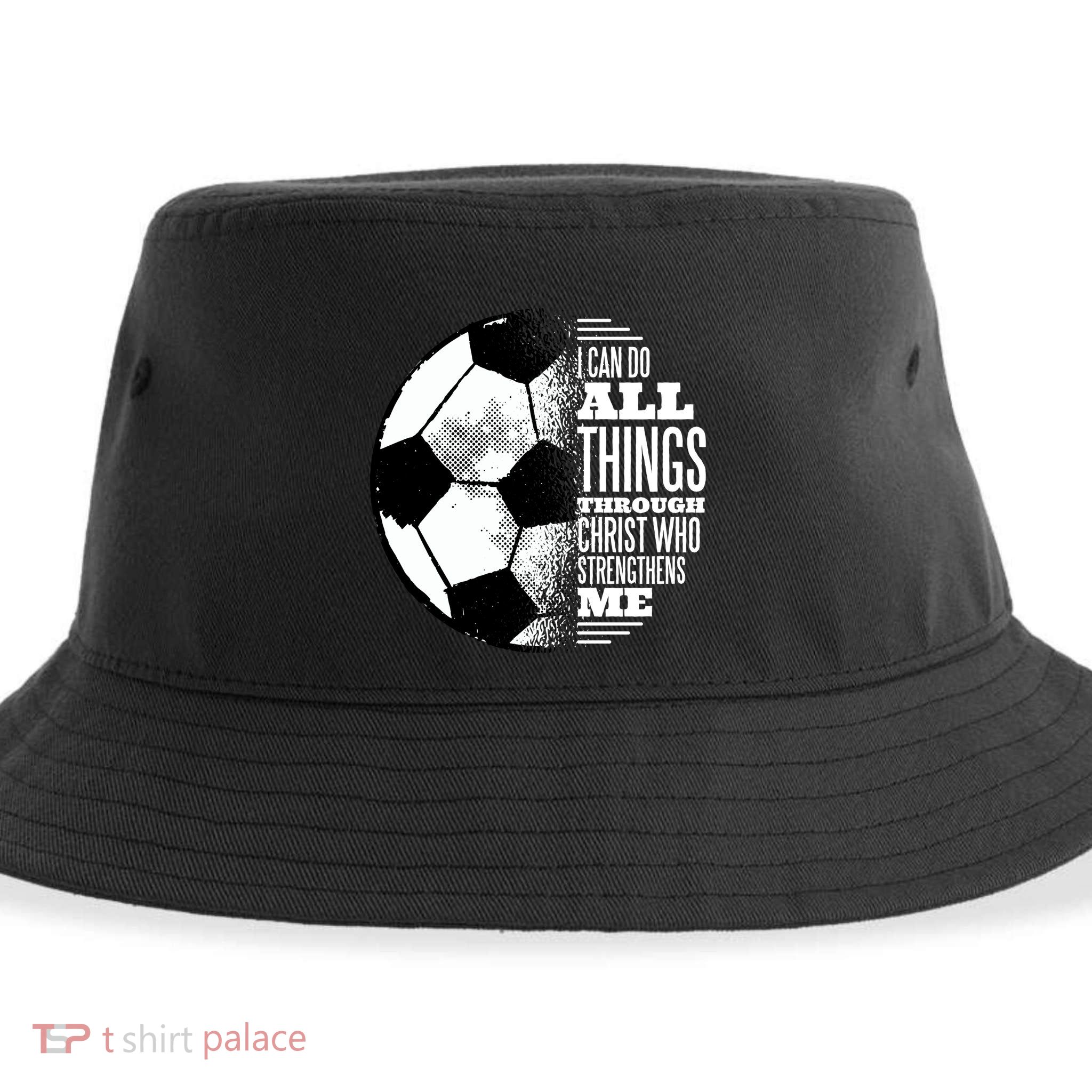 Soccer Christ Quote Sustainable Bucket Hat