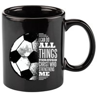Soccer Christ Quote 11oz C Handle Ceramic Mug