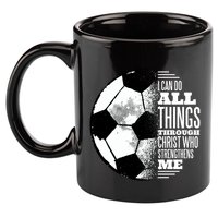 Soccer Christ Quote 11oz C Handle Ceramic Mug