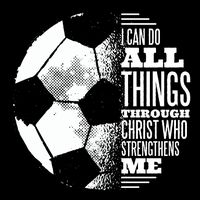 Soccer Christ Quote Drawstring Bag
