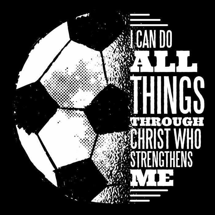 Soccer Christ Quote Drawstring Bag