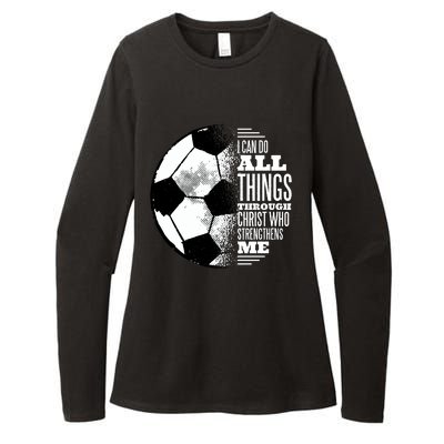 Soccer Christ Quote Womens CVC Long Sleeve Shirt