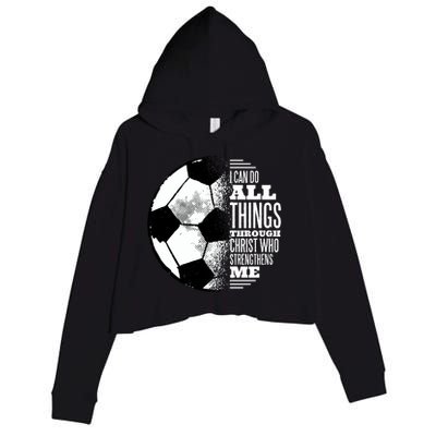 Soccer Christ Quote Crop Fleece Hoodie