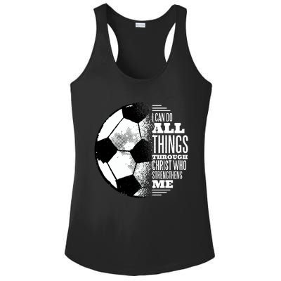 Soccer Christ Quote Ladies PosiCharge Competitor Racerback Tank