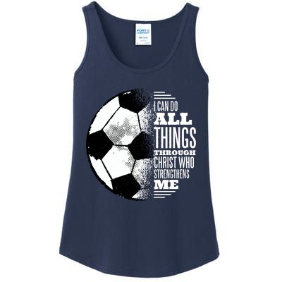 Soccer Christ Quote Ladies Essential Tank