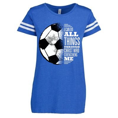 Soccer Christ Quote Enza Ladies Jersey Football T-Shirt