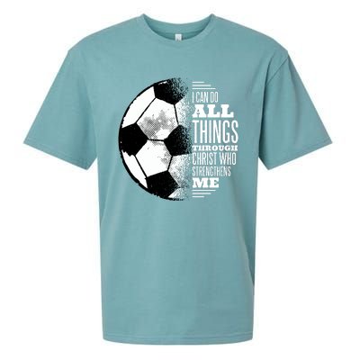 Soccer Christ Quote Sueded Cloud Jersey T-Shirt