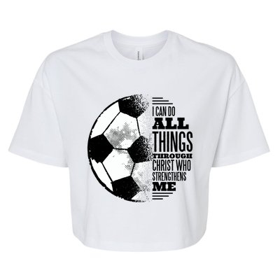 Soccer Christ Quote Bella+Canvas Jersey Crop Tee