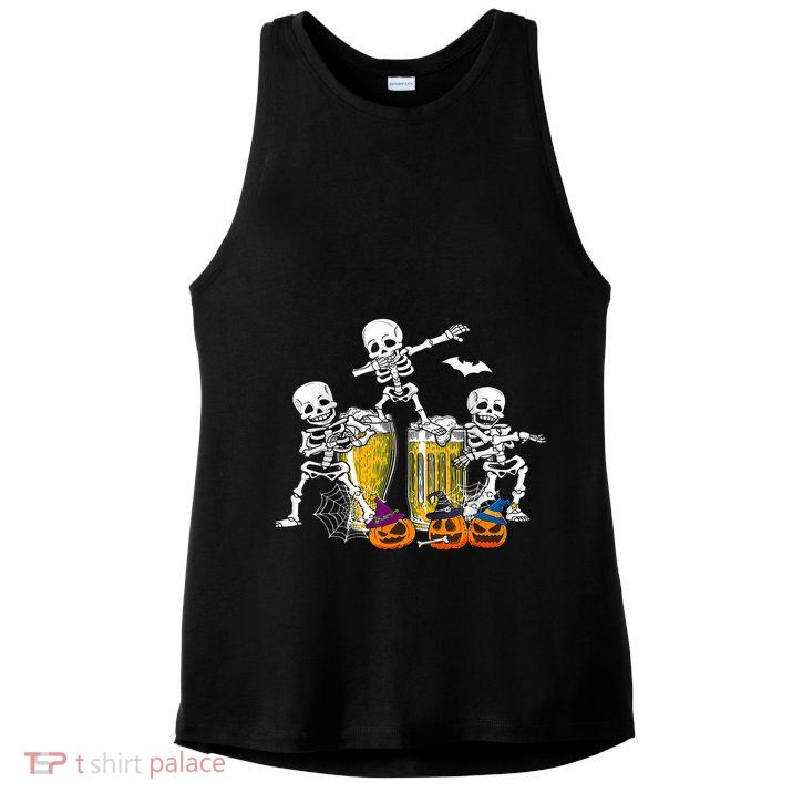 Skeletons Cheers Quirky Beer Halloween Costume Idea Ladies PosiCharge Tri-Blend Wicking Tank