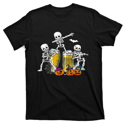 Skeletons Cheers Quirky Beer Halloween Costume Idea T-Shirt