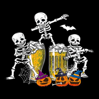 Skeletons Cheers Quirky Beer Halloween Costume Idea T-Shirt