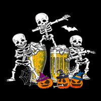 Skeletons Cheers Quirky Beer Halloween Costume Idea Button