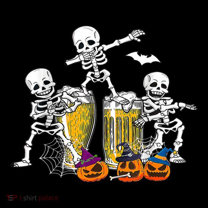Skeletons Cheers Quirky Beer Halloween Costume Idea Flatbill Hat
