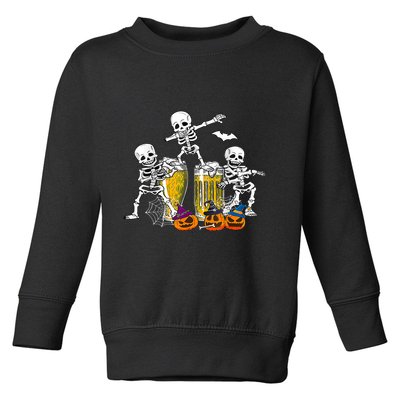 Skeletons Cheers Quirky Beer Halloween Costume Idea Toddler Sweatshirt