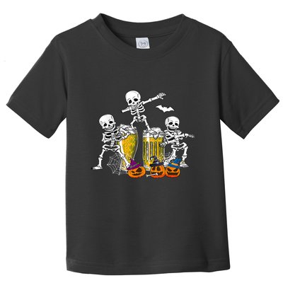 Skeletons Cheers Quirky Beer Halloween Costume Idea Toddler T-Shirt