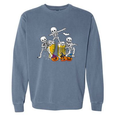 Skeletons Cheers Quirky Beer Halloween Costume Idea Garment-Dyed Sweatshirt