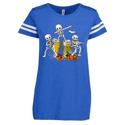 Skeletons Cheers Quirky Beer Halloween Costume Idea Enza Ladies Jersey Football T-Shirt