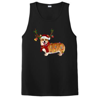 Santa Corgi Reindeer Light Christmas Gift PosiCharge Competitor Tank