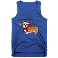 Santa Corgi Reindeer Light Christmas Gift Tank Top