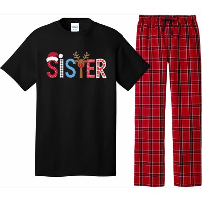 Sister Christmas Reindeer Santa Festive Design Pajama Set