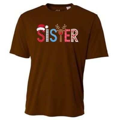 Sister Christmas Reindeer Santa Festive Design Cooling Performance Crew T-Shirt