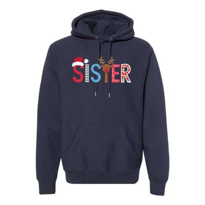 Sister Christmas Reindeer Santa Festive Design Premium Hoodie