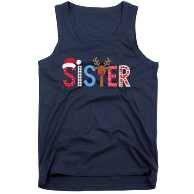 Sister Christmas Reindeer Santa Festive Design Tank Top