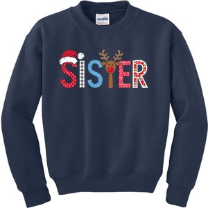 Sister Christmas Reindeer Santa Festive Design Kids Sweatshirt