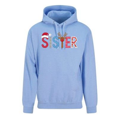 Sister Christmas Reindeer Santa Festive Design Unisex Surf Hoodie