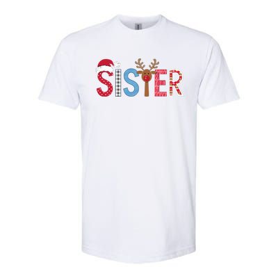 Sister Christmas Reindeer Santa Festive Design Softstyle CVC T-Shirt