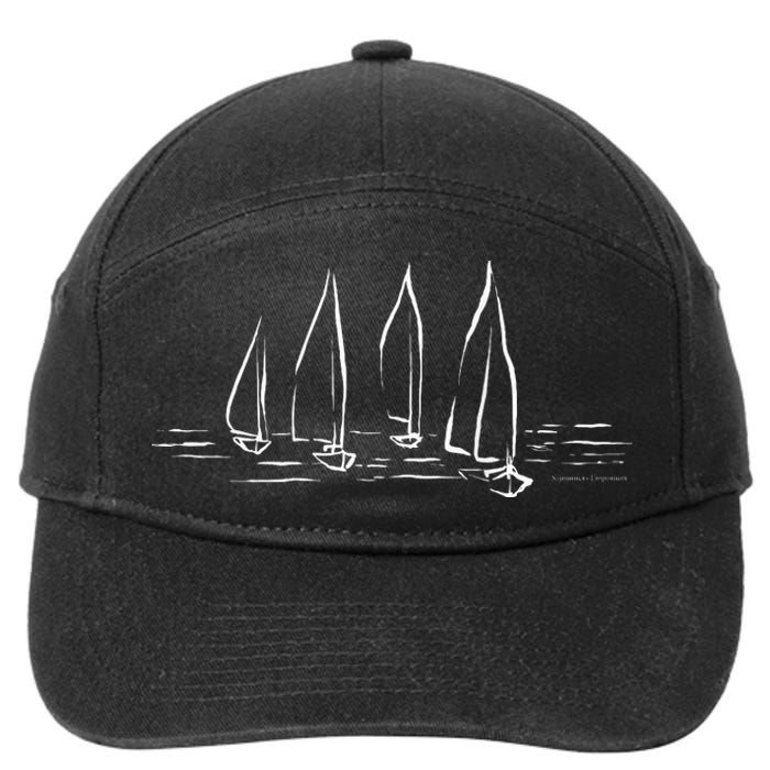 Sailboats Compass Rose Nautical Boating Sailing 7-Panel Snapback Hat