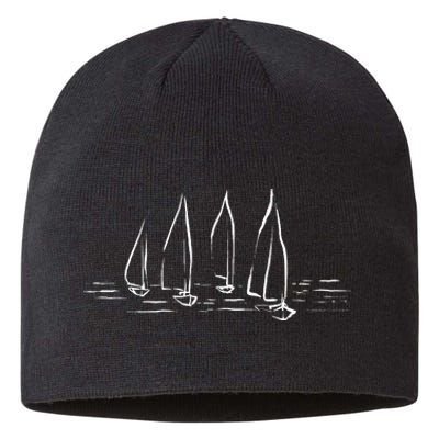 Sailboats Compass Rose Nautical Boating Sailing Sustainable Beanie