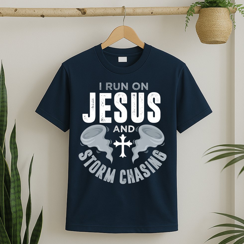 Storm Chaser Run On Jesus And Storm Chasing Tornado T-Shirt